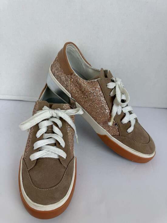 Dolce Vita Shoes - Dolce Vita Zina Rose Gold Glitter and Tan Suede Sneakers